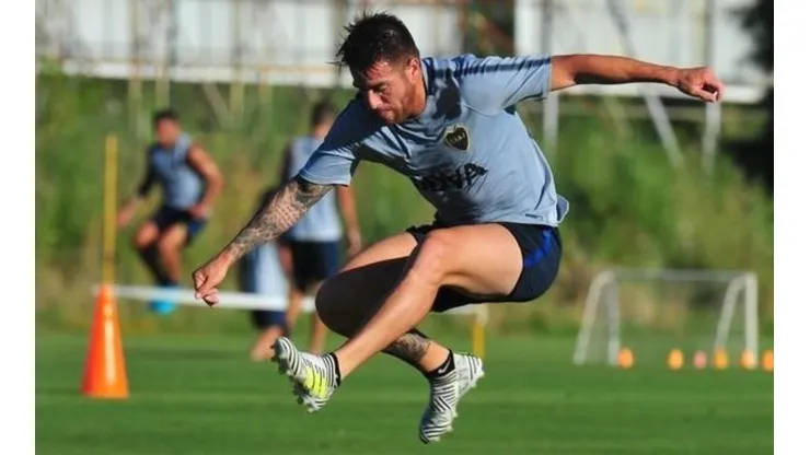 Buffarini entrenando en Boca.