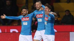 LA SANTÍSIMA TRINIDAD. Insigne, Hamsik y Mertens son los líderes del Napoli que hoy lidera la Serie A.