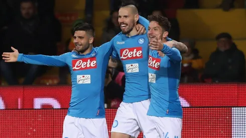 LA SANTÍSIMA TRINIDAD. Insigne, Hamsik y Mertens son los líderes del Napoli que hoy lidera la Serie A.
