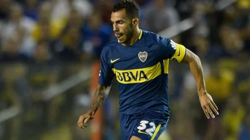Tevez marcó de cabeza ante San Lorenzo.