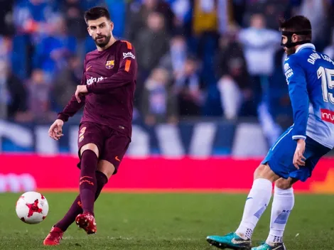Una tremenda patada a Piqué desató la furia entre jugadores del Barcelona y del Espanyol