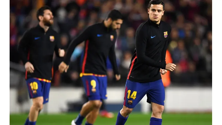 Messi, Suárez y Coutinho calientan motores.