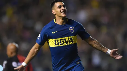 EL SIETE DE BOCA. Pavón celebra su gol contra Colón el último sábado en La Bombonera (Foto: Getty).