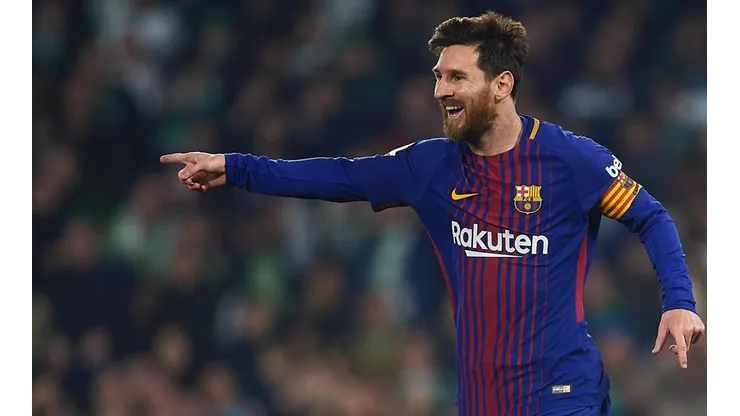 Lionel Messi celebra su gol ante Espanyol.