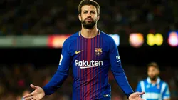 GERARD DE BARCELONA. Piqué celebra el gol anotado al Espanyol por Liga.
