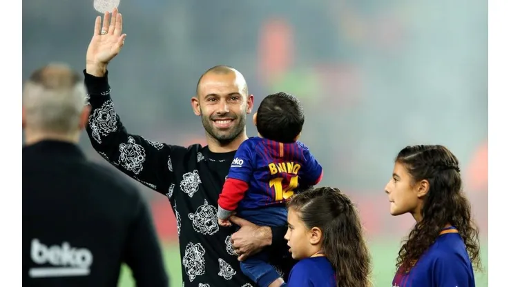 UN HASTA LUEGO. Una de las últimas imágenes de Javier Mascherano en el Camp Nou con el Barcelona (Foto: Getty).