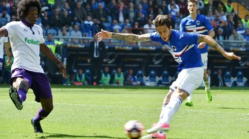 APROVECHÓ LO POCO QUE JUGÓ. Sánchez ingresó al minuto 70 y desde allí mostró buen juego, incluso se llevó la recompensa del descuento por su espíritu de lucha (FOTO: Getty)