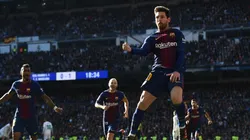 Lionel Messi festeja un gol contra Real Madrid.