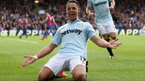 EL GOLEADOR HUMMER. Javier Hernández feliz después de su anotación contra Crystal Palace (Foto: Getty).