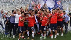 Los jugadores de Independiente festejando la Sudamericana.