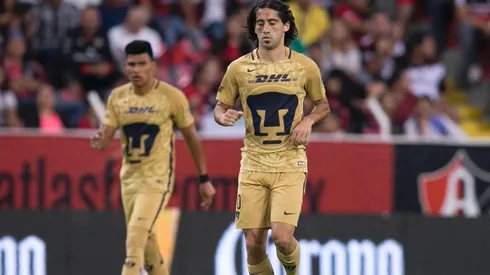 Matías Britos con la piel de Pumas