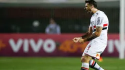 Lucas Pratto celebra un gol en Sao Paulo.