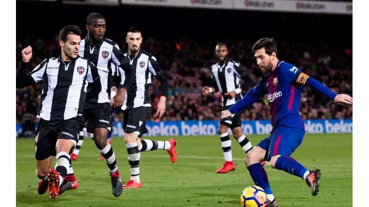 ÚNICO. Messi, en el partido de ayer ante Levante.