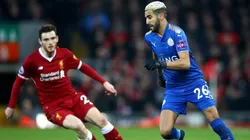 Mahrez enfrentando a Liverpool.