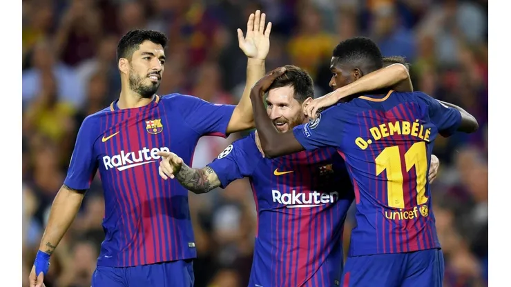 CELEBRAN TODOS. Los culés son los favoritos ante el Levante por el juego de La Liga.