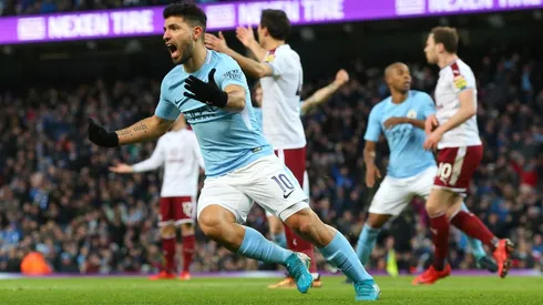 Sergio Agüero gritando el gol.