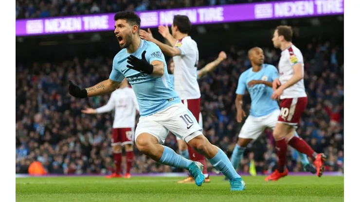 Sergio Agüero gritando el gol.