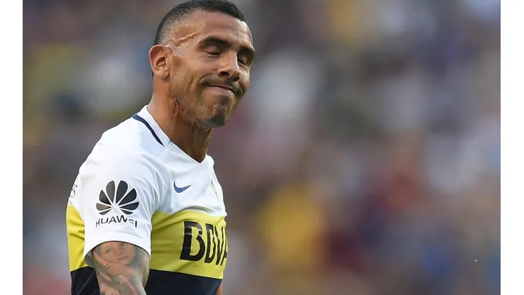 Carlos Tevez con la camiseta de Boca.