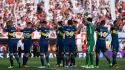 Los jugadores de Boca en el Monumental.