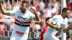 Lucas Pratto defendiendo la camiseta de San Pablo.