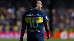 Carlos Tevez defendiendo la camiseta de Boca.