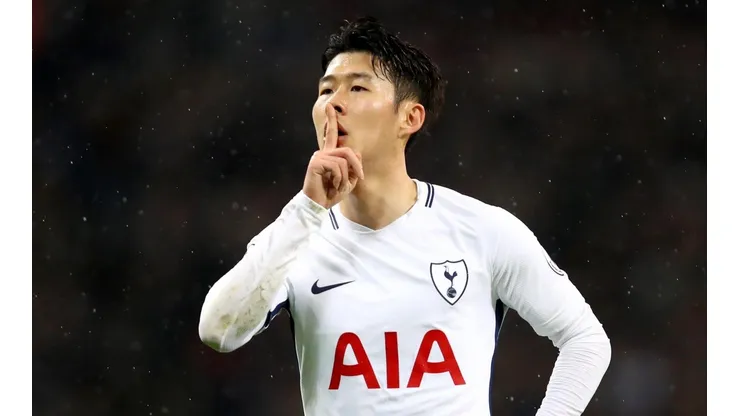 SILENCIO. Son hace callar a la afición en Wembley después de su golazo (Foto: Getty).