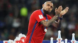 Vidal con la camiseta de la Selección de Chile.
