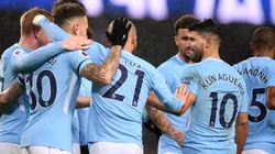 GOL CIUDADANO. Todos celebran el 3-0 del Manchester City en el Etihad Stadium (Foto: Getty).