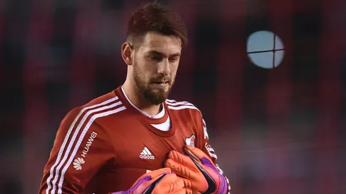 Augusto Batalla en un partido de River.