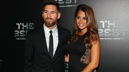 Antonella junto a Messi
