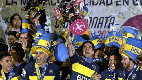 CAMPEONES. La estrella 66 de Boca en La Bombonera tras festejar el campeonato.