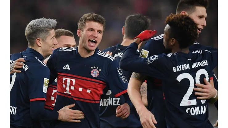 Los jugadores del Bayern Munich celebran el triunfo.