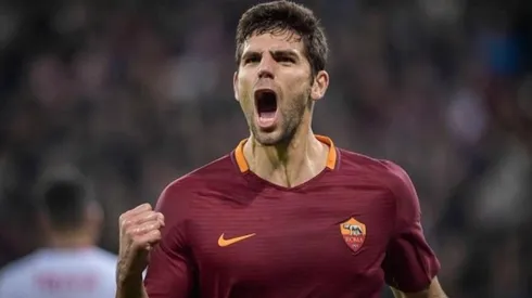 Fazio celebra la conquista de la victoria de Roma.