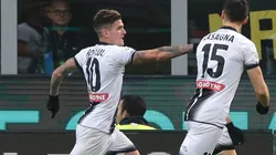 Rodrigo De Paul gritando en el estadio de Inter