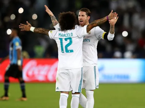 Frío festejo de los jugadores del Real Madrid