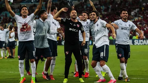 Los jugadores de Independiente festejando en el Maracaná.