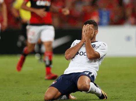 Gigliotti, como loco en los festejos de Independiente