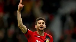 Alario celebra su conquista ante Werder Bremen.