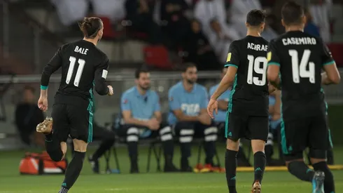 Gareth Bale festeja su gol.