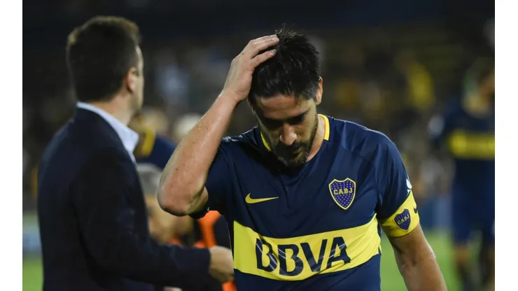 Pablo Pérez con la camiseta del Xeneize.