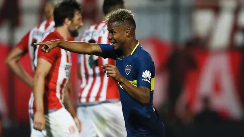 Wilmar Barrios celebra su tanto ante Estudiantes.