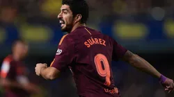 Luis Suárez celebra su tanto ante Villarreal.