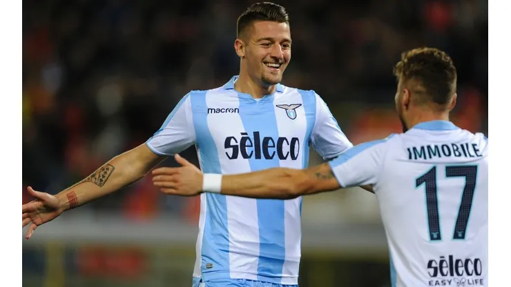 Milinkovic Savic celebra un gol con Lazio.