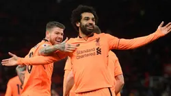 Salah celebra una nueva conquista en Liverpool.