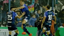 Colazo celebra la primera conquista de Gimnasia.