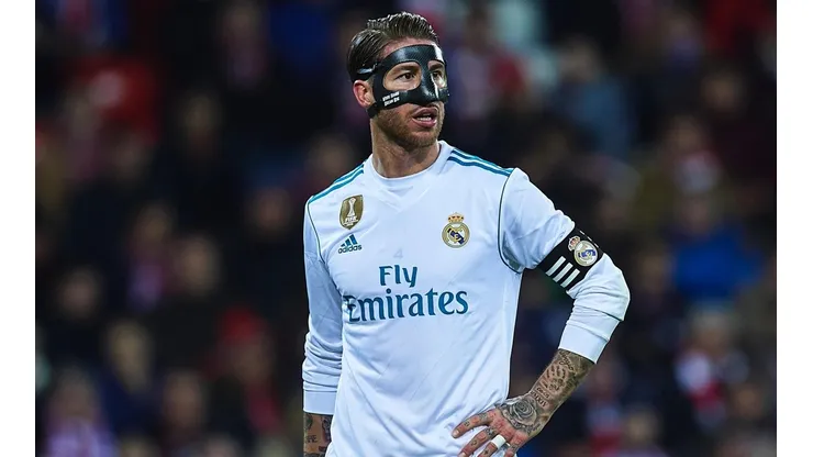 EL ENMASCARADO. Sergio Ramos, con protección por su fractura nasal, fue expulsado sobre el final (Foto: Getty).