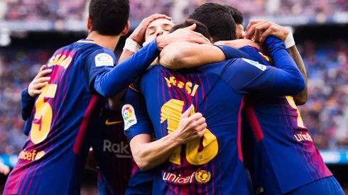 Barcelona festeja gol ante Celta de Vigo