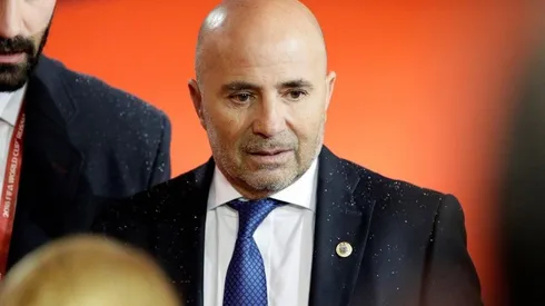 Sampaoli en el sorteo del Mundial.