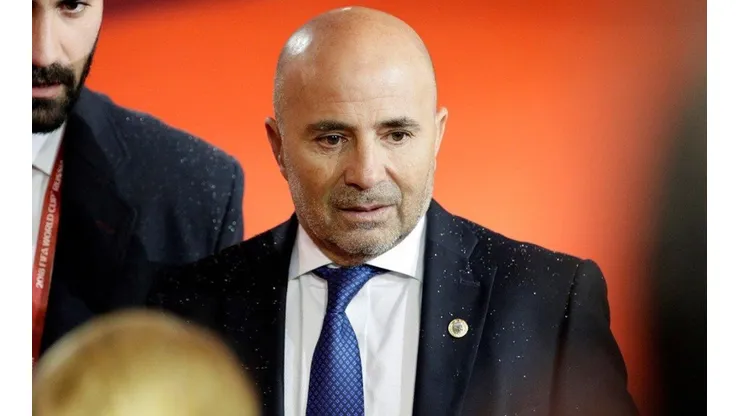 Sampaoli en el sorteo del Mundial.