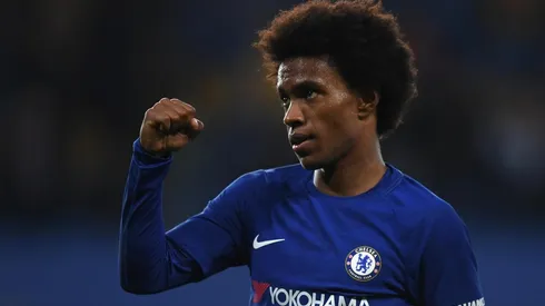 Willian celebra un gol de Chelsea.